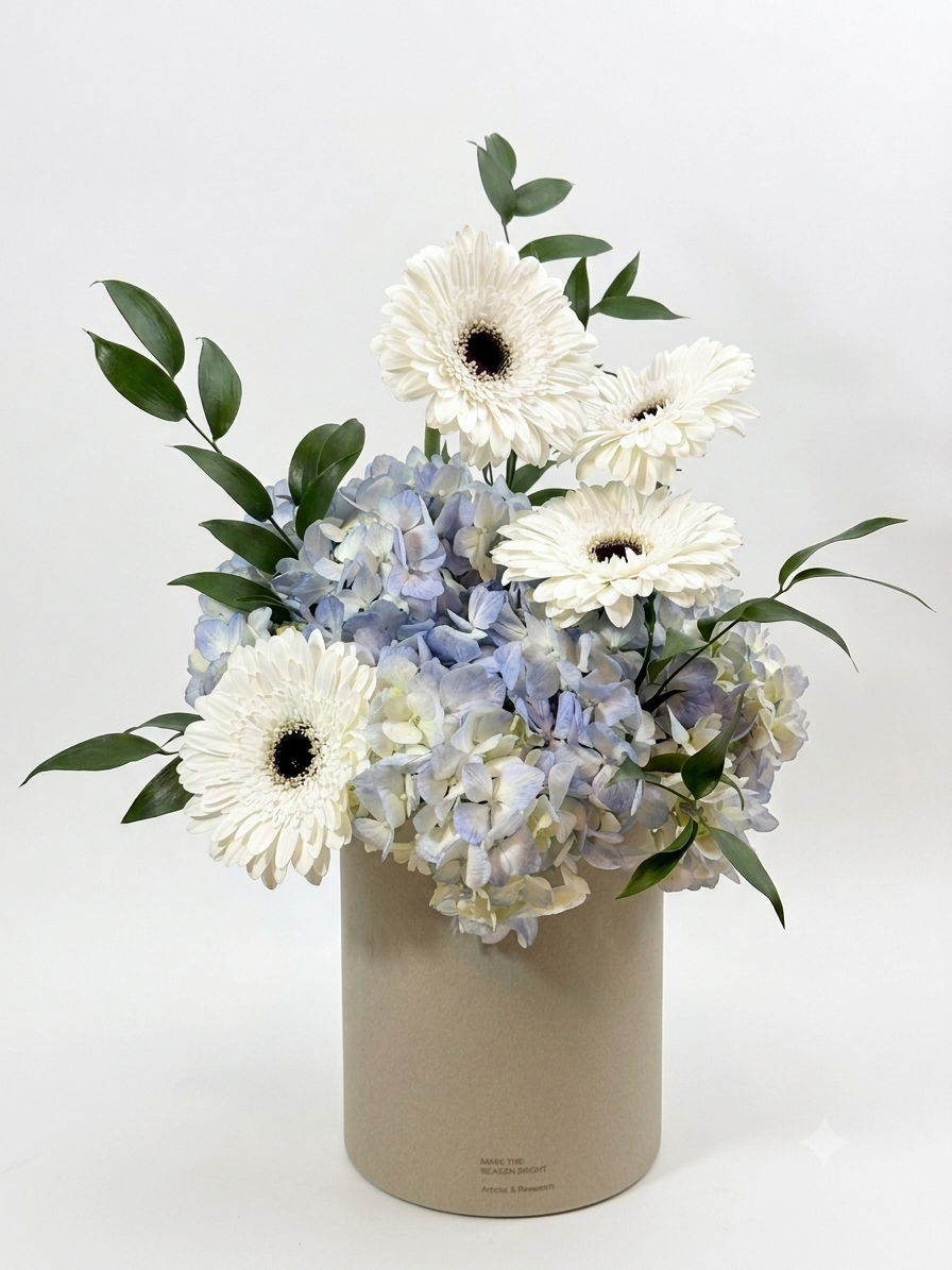 Hydrangeas Basket Blue